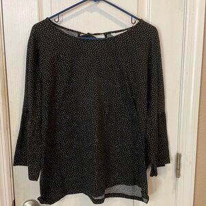 Lauren Conrad Black White Polka Dot Top 3/4 Sleeve - Size XL - Excellent